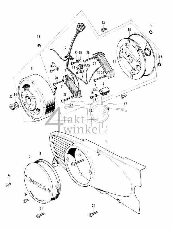 E4 - Left Crankcase Cover - Generator