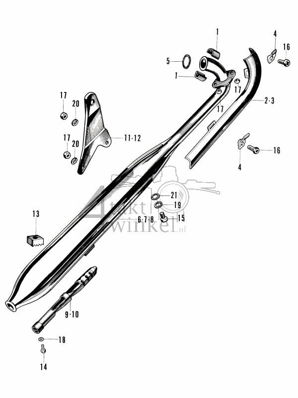 F10 - Exhaust Muffler (up swept)