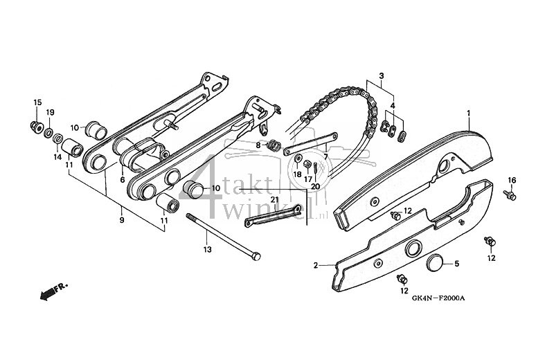 F20 - Rear Fork - Chain case