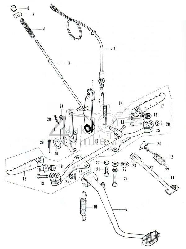 F12 - Rempedaal - Zijstandaard - Voetsteun