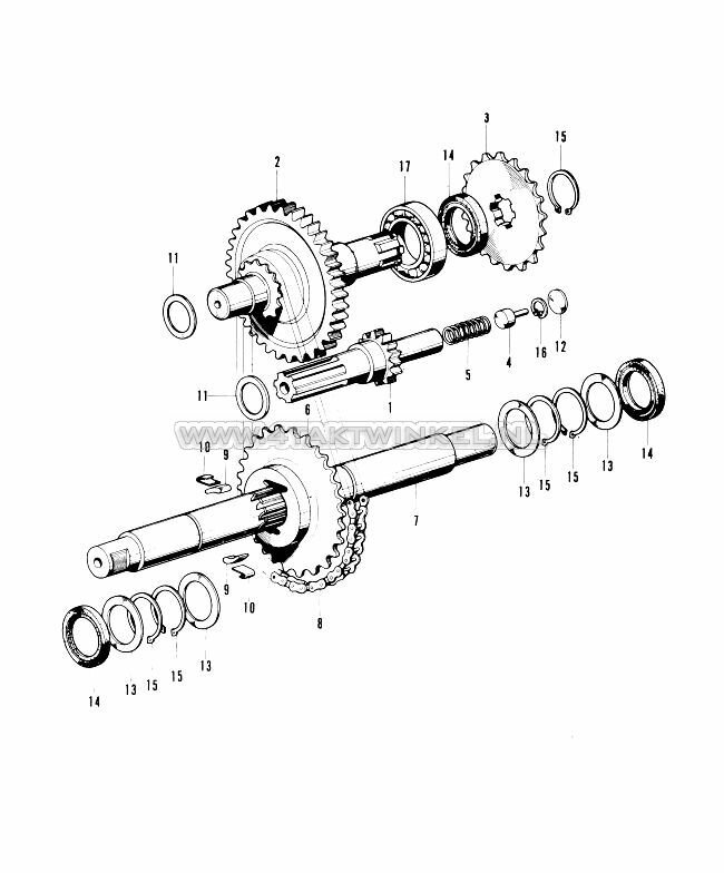 E4 - TRANSMISSION ET AXE DE PEDALE