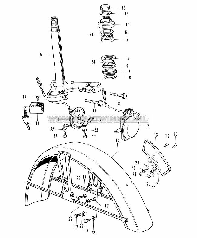 F4 - STEERING STEM - FRONT FENDER