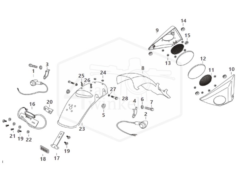 F8 - Rear Mudguard - Side Covers - Indicators