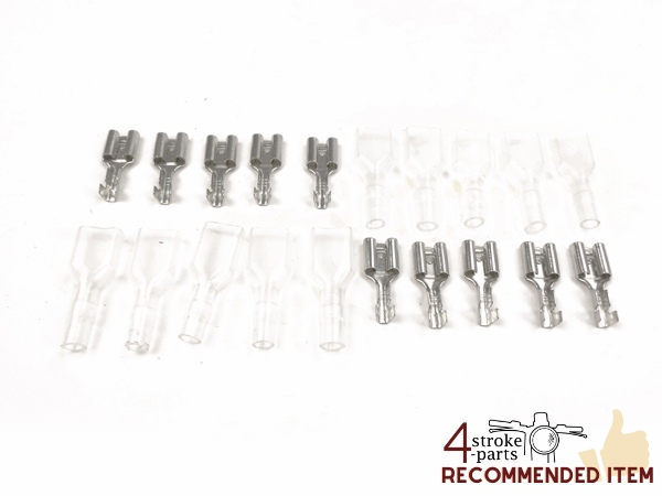 Cosse curseur japonaise 6,3mm, femelle + isolant, 10 pcs