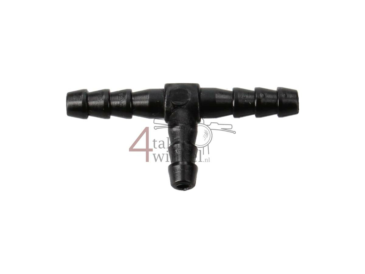 Pi&egrave;ce en T pour tuyau de carburant, 6mm, noir