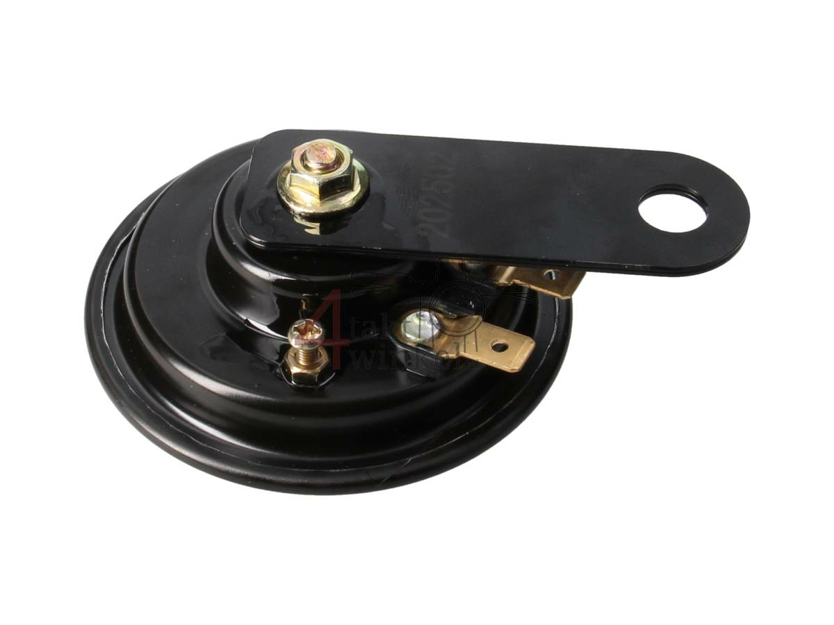 Klaxon 12 volts, support universel, noir