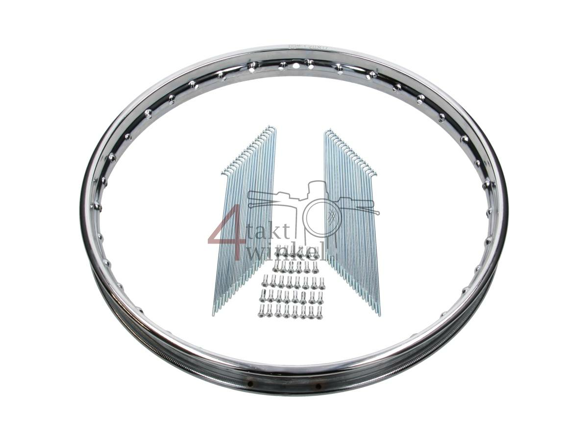 Jante et kit de rayons, 17" 1.20, Novio, Amigo, convient pour l'avant et l'arri&egrave;re, Qualit&eacute; A