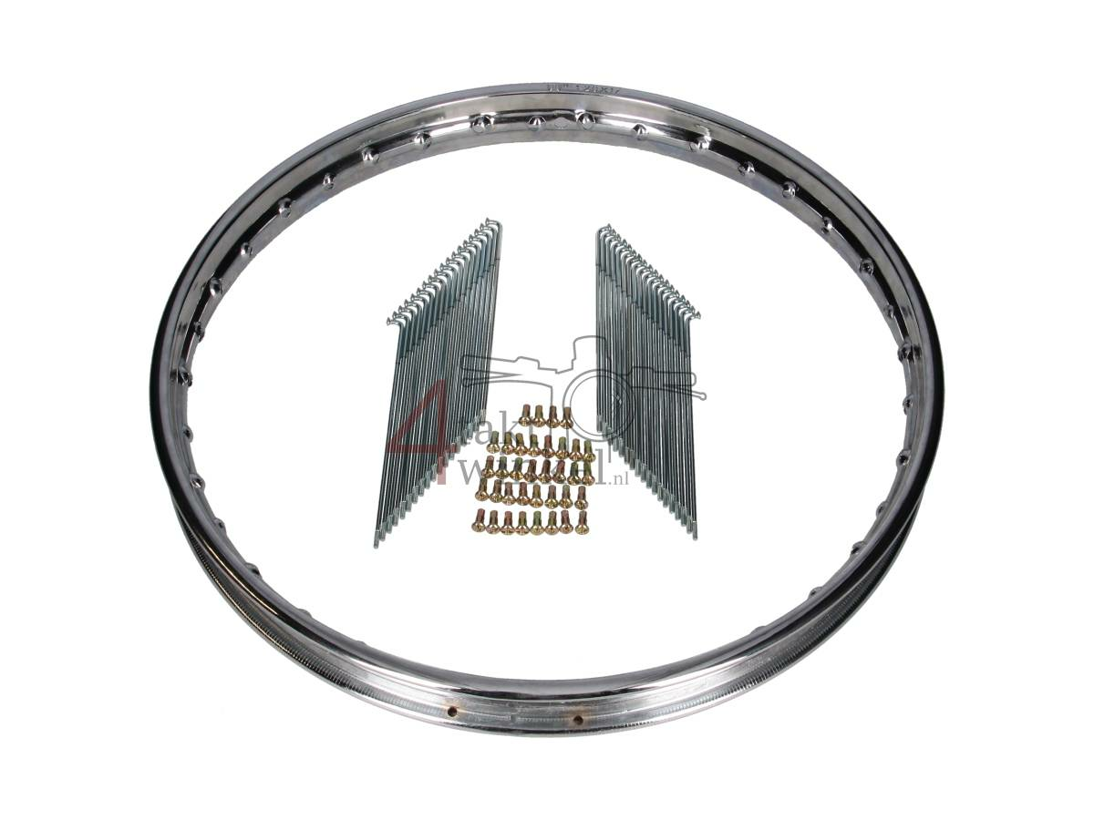 Jante et kit de rayons, 17" 1.20, C50, CD50, roue arri&egrave;re, qualit&eacute; A