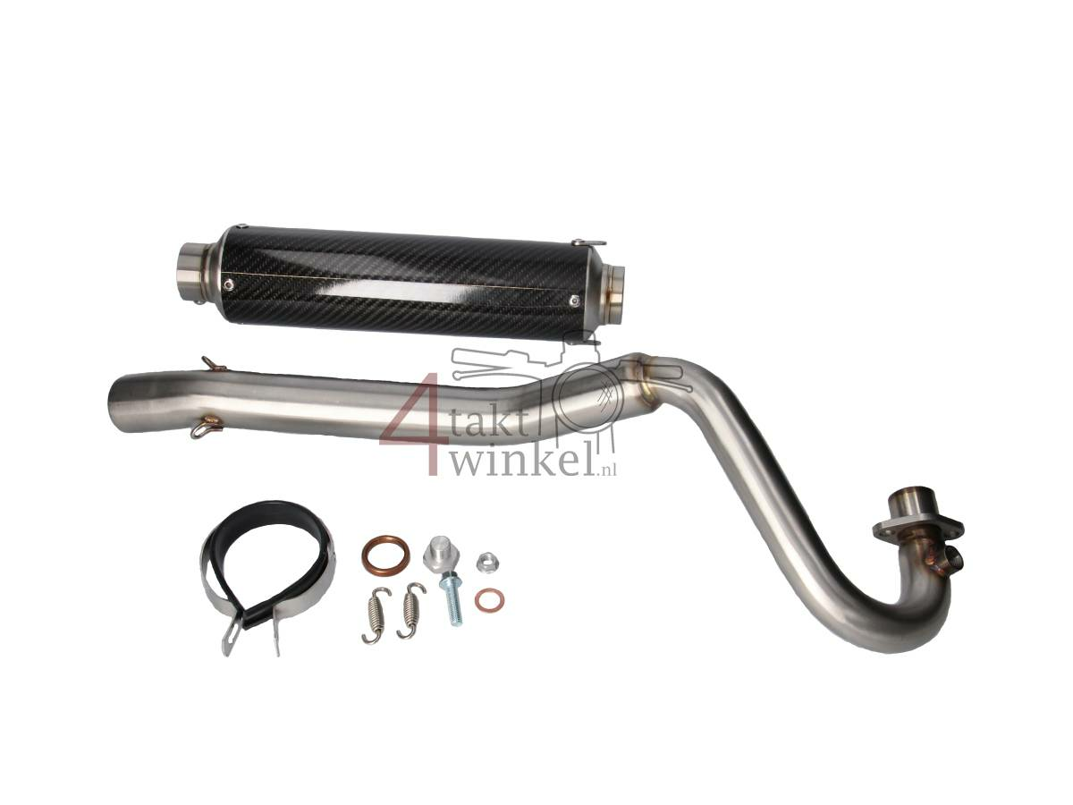 Pot d'&eacute;chappement sportif, UP, acier inoxydable / carbone