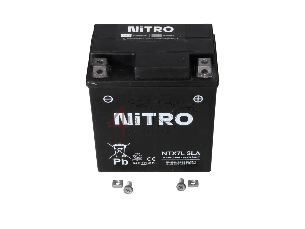 Batterie 12 volts 7 amp&egrave;res AGM, MTX7E-BS, utilisable pour Mash Fifty