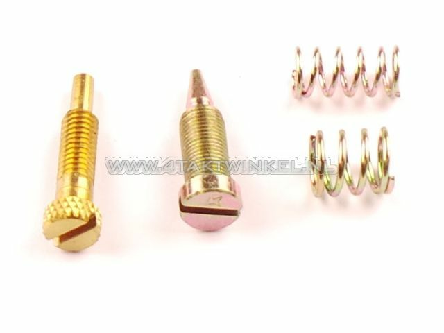 Jeu de vis r&eacute;glage, ralenti et air, carburateur &agrave; tirage descendant C50 C70, d'origine Honda