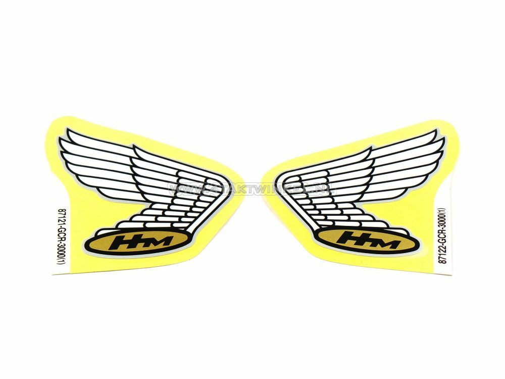 Autocollant aile Honda, jeu de lignes argent&eacute;es gauche et droite, d'origine Honda