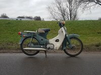 VENDU! Honda C50 OT Japanese, green, 1047 km