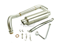 Pot d'échappement sportif, dessous, simple, inox