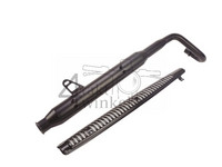 Echappement sportif, en haut, trompette, acier inox, ST125 Dax, r&eacute;f. JB04xxxx, noir