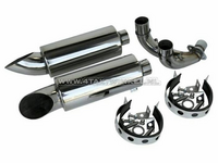 Pot d'&eacute;chappement sportif, dessous, double, sous moteur