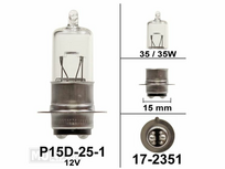 Phare P15d, double, 12 volts, 35-35 watts, e.a. douille SS50 repro, halog&egrave;ne