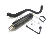 Pot d'&eacute;chappement sportif, dessous, simple, coude noir, Carbon