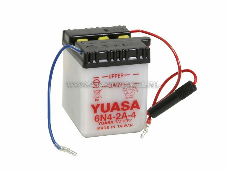 Batterie 6 volts 4 amp&egrave;res, batterie acide, Yuasa, convient pour C50, CB50