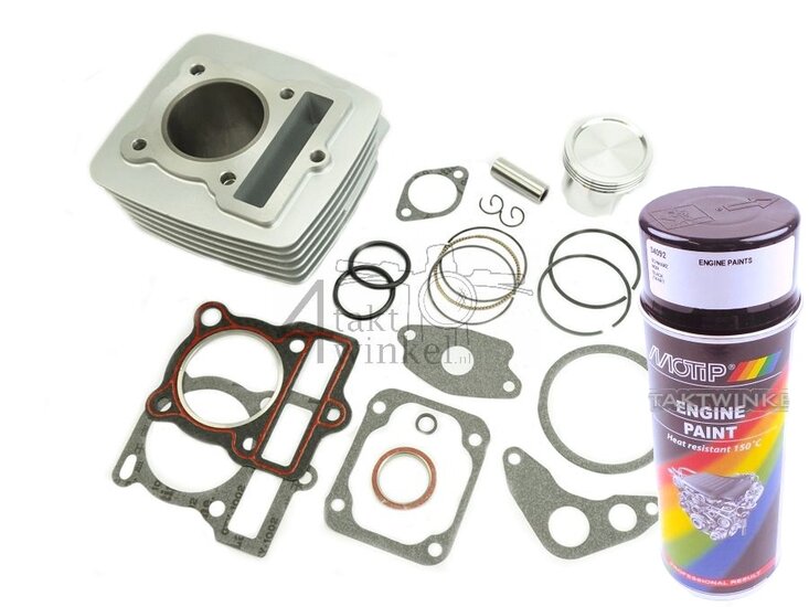 Kit de cylindre, avec piston, 85cc, Mash, Orion, Zhenhua, y compris une bombe a&eacute;rosol noire