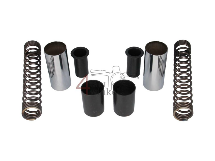 Kit de ressorts de fourche avant, complet avec bague de finition et bagues de guidage. Compatible avec SS50 et CD50. Produit de 2&egrave;me chance.