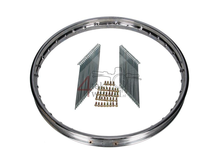 Jante et kit de rayons, 17" 1.20, C50, CD50, roue arri&egrave;re, qualit&eacute; A