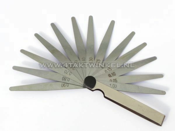 Jauges d'&eacute;paisseur, 13 pi&egrave;ces, 0,05 &agrave; 1,00