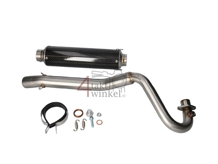 Pot d'&eacute;chappement sportif, UP, acier inoxydable / carbone