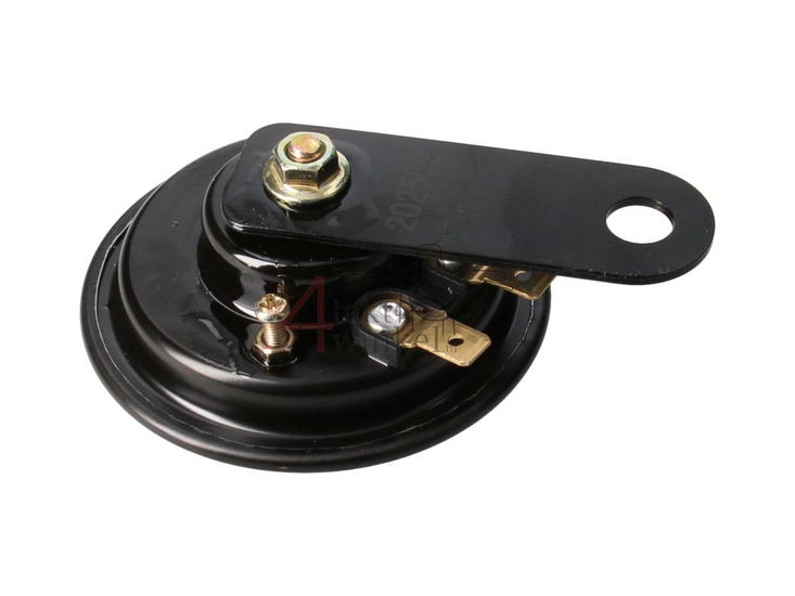 Klaxon 6 volts, support universel, noir