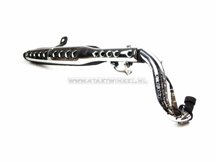 Pot d'&eacute;chappement standard, noir / chrome, nouvellement d&eacute;mont&eacute;, euro 4, convient pour Skyteam Dax