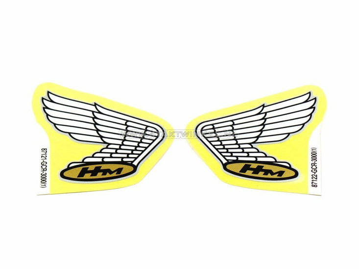 Autocollant aile Honda, jeu de lignes argent&eacute;es gauche et droite, d'origine Honda