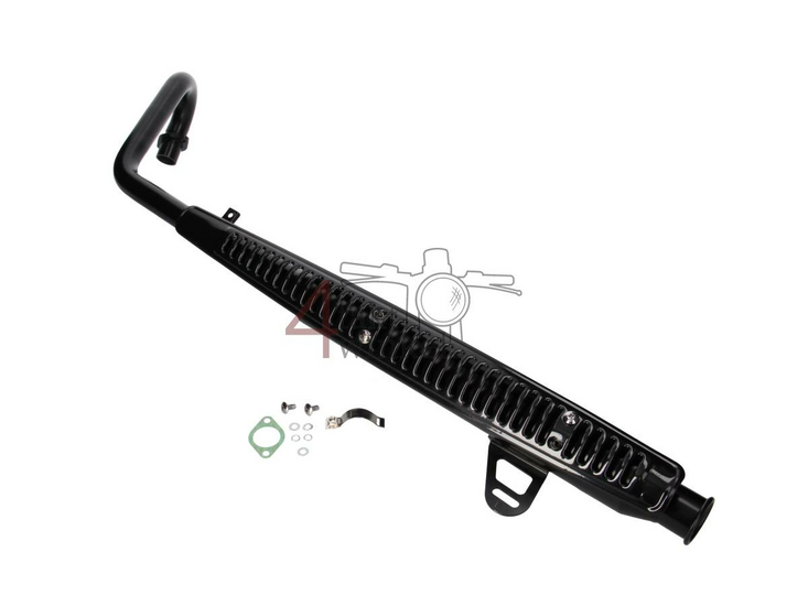 Echappement sportif, en haut, trompette, acier inox, ST125 Dax, r&eacute;f. JB04xxxx, noir