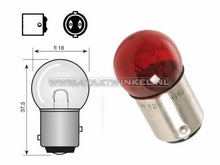 Feu arri&egrave;re double BAY15D, 6 volts, 21-5 watts, petite ampoule, rouge