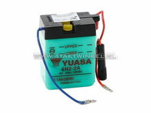 Batterie 6 volts 2 amp&egrave;res, batterie acide, Yuasa, convient pour Dax, SS50