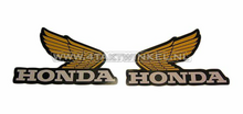 Autocollant aile Honda, ensemble jaune milieu gauche et droite, d&#039;origine Honda
