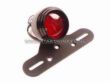 Feu arri&egrave;re simple 70mm rond, LED, verre rouge, E-mark