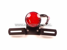 Feu arri&egrave;re simple rond 60mm, LED, verre rouge, E-mark