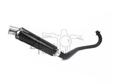 Pot d'&eacute;chappement sportif, dessous, simple, coude noir, Carbon