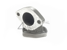 Pipe d'admission, 25 mm, coud&eacute; vers la gauche, bride large, r&eacute;glable