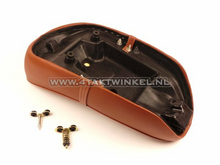 Selle / si&egrave;ge buddy, Dax, basse, coutures en diamant, Kepspeed, 5.5 marron