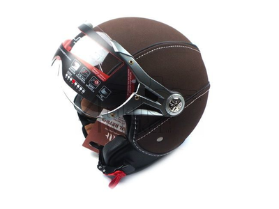 Casque MT, Le Mans Soul Retro, cuir marron, tailles XS à XXL