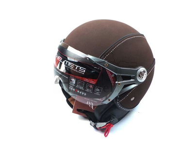 Casque MT, Le Mans Soul Retro, cuir marron, tailles XS à XXL