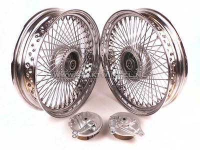 Jeu de roues, 17 , C50, C70, C90, Streetcub, 72 rayons, chrome, Kepspeed
