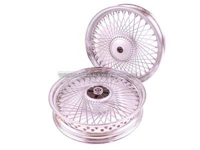 Jeu de roues, 17 , C50, C70, C90, Streetcub, 72 rayons, chrome, Kepspeed