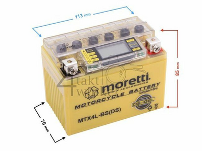 Batterie 12 volts 4 ampères gel / AGM, MTX4L-BS, avec indicateur de tension
