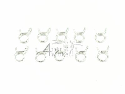 Collier de serrage du tuyau d'essence 9,5 - 11,5mm, Par 10 pièces.