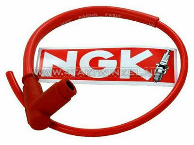 Capuchon de bougie NGK avec câble, rouge course