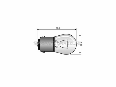 Ampoule BA15-S, simple, 12 volts, 15 watts, ampoule moyenne