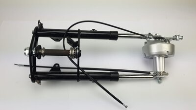 Fourche avant complète, Monkey, ancien type, avec frein à tambour, noir ! Produit de 2ème chance !