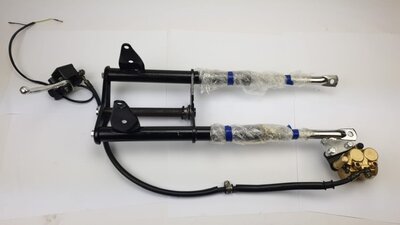 Fourche avant complète, Dax, ancien type, avec disque de frein, noir